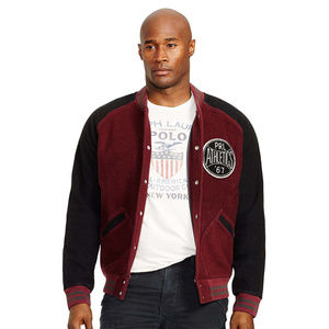 Cotton Blend Fleece Baseball Jacket 4XLT